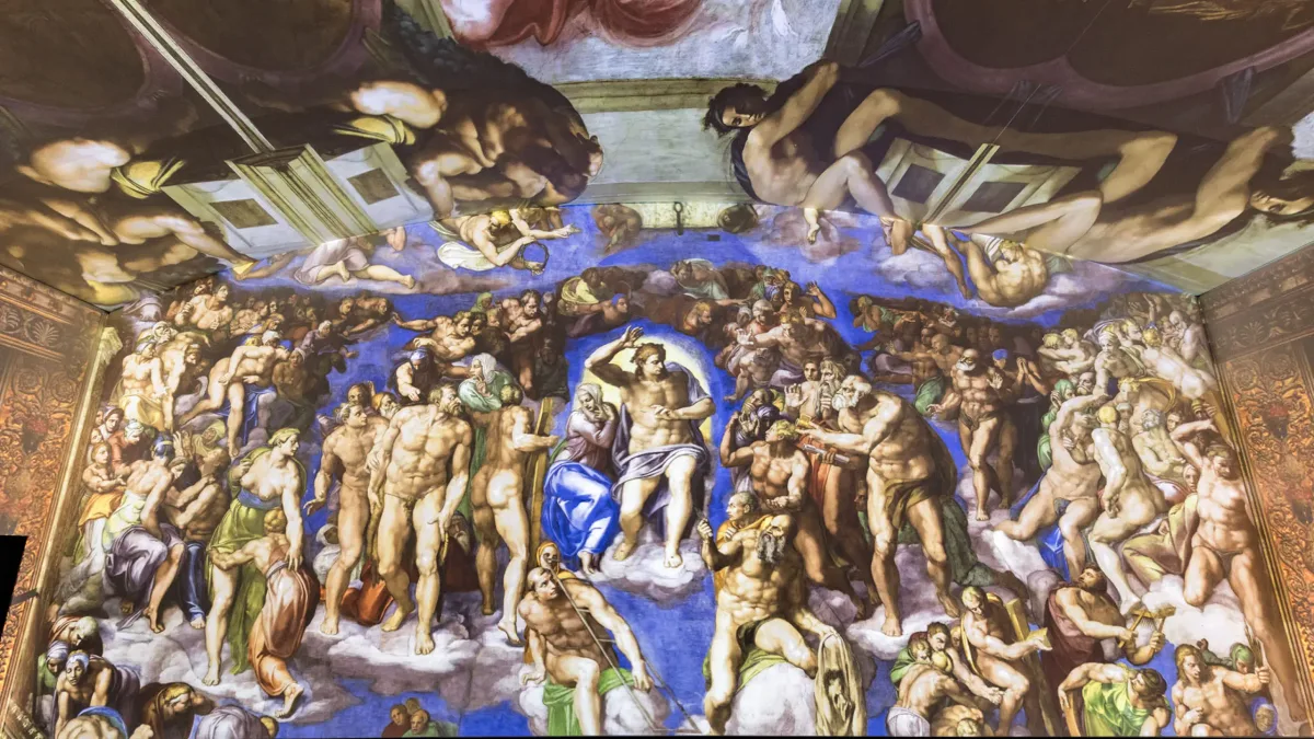 Cappella Sistina mostra immersiva — il Giudizio Universale proiettato a scala reale